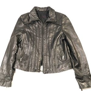 Steve Madden Black Soft Leather Motorcycle Jacket